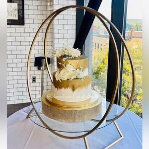 COPY - Gold Double Hoop Cake Stand
